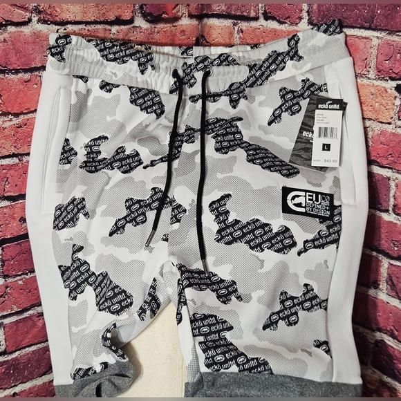 Ecko Unlimited Gray and White Camouflage Joggers Mens Size Large - Picture 6 of 10
